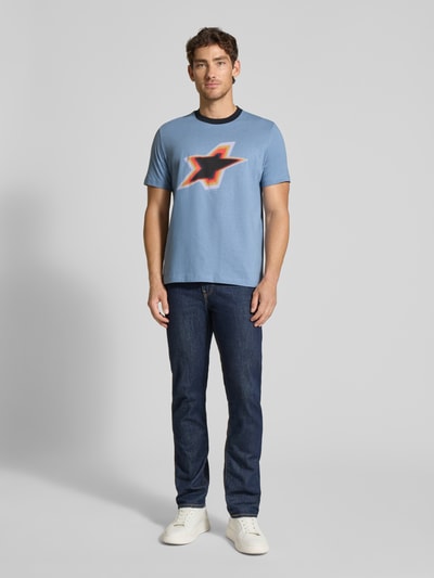 PAUL SMITH T-Shirt mit geripptem Rundhalsausschnitt Blau 1
