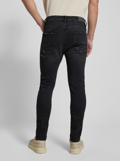 ELIAS RUMELIS Slim Fit Jeans im 5-Pocket-Design Modell 'Noel' Black 5