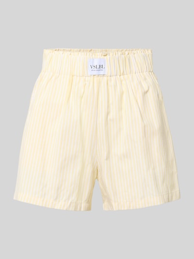 Produktfoto, Regular Fit Stoffshorts aus Baumwoll-Mix Modell 'STELLA' von VILLA SOPHIE, wzór na całej powierzchni, naszywka z logo, elastyczny ściągacz, wpuszczane kieszenie, mieszanka bawełny