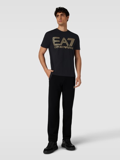 EA7 Emporio Armani T-shirt met labelprint Zwart - 1