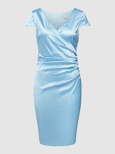 Paradi Cocktailkleid in Wickel-Optik Rauchblau 2