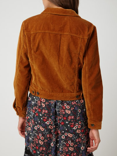 Superdry Cropped Jacke aus Cord Cognac 5