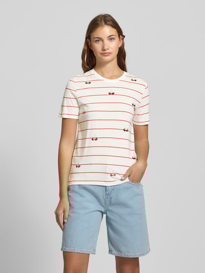 Only Regular fit T-shirt met motiefprint, model 'KITA' Offwhite - 4