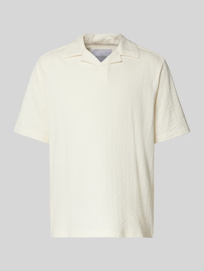 Only & Sons Regular fit poloshirt met seersuckerstructuur, model 'MALES' Offwhite - 2