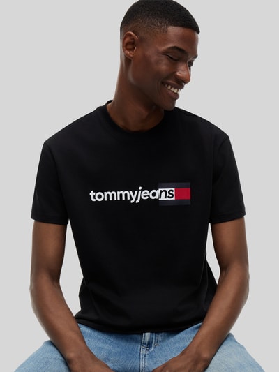 Tommy Jeans Regular Fit T-Shirt aus reiner Baumwolle Black 3