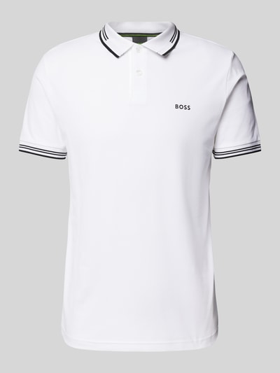 BOSS Green Koszulka polo o kroju slim fit z nadrukiem z logo model ‘Paul’ Biały 2