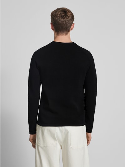 Jack & Jones Sweter z dzianiny z naszywką z logo model ‘HILL’ Czarny 5