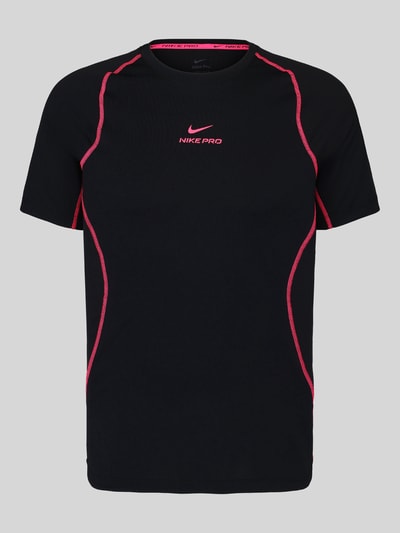 Nike Training t-shirt sportowy o kroju slim fit z nadrukiem z logo model 'Pro' Czarny 2