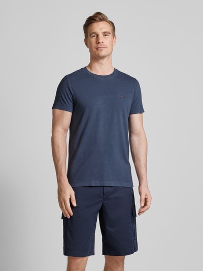 Tommy Hilfiger T-shirt met labelstitching Marineblauw - 4