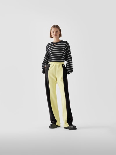 MSGM Sweathose im Colour-Blocking-Design Hellgelb 1