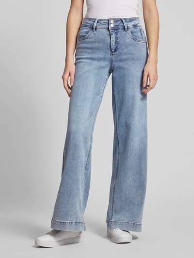 FREE/QUENT Wide Leg Jeans mit Gürtelschlaufen Modell 'Lopez' Hellblau 4