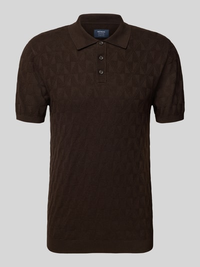 MCNEAL Regular Fit Strickpolo mit Knopfleiste Schoko 2