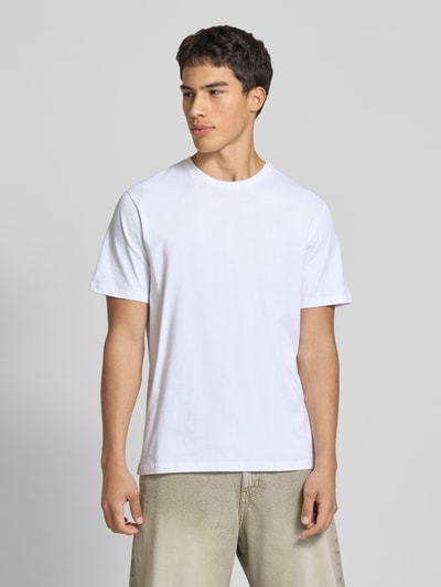 Calvin Klein Jeans T-shirt met geribde ronde hals Wit - 4