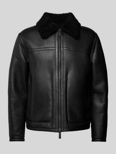 CK Calvin Klein Lederjacke mit Teddyfutter Modell 'SHEARLING' Black 2