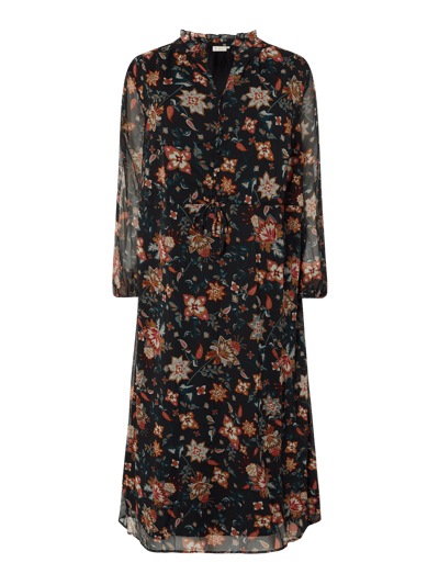 ONLY CARMAKOMA PLUS SIZE maxi-jurk met bloemenmotief, model 'Carkriti' Zwart - 1