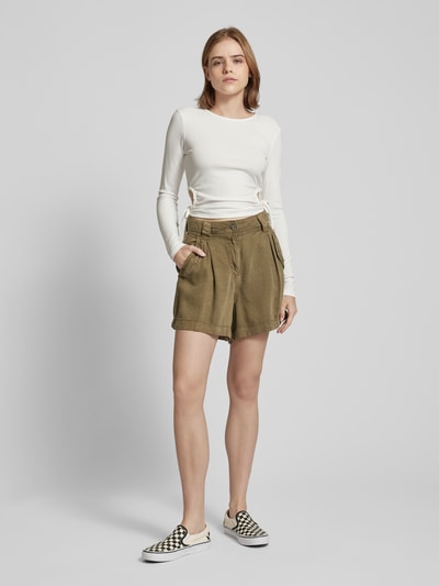 Only Shorts aus Lyocell in unifarbenem Design Modell 'KENYA LIFE' Khaki 1