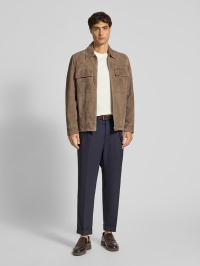 MCNEAL Shirt met lange mouwen en geribde ronde hals Offwhite - 1