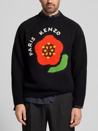 Kenzo Wollpullover in Strick-Optik Black 3