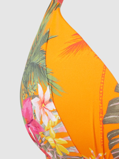 Banana Moon Bikinitop met bloemenmotief, model 'MISKO FAGAPEA' Oranje - 2
