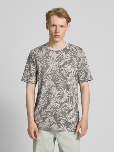 Only & Sons T-Shirt mit geripptem Rundhalsausschnitt Modell 'PERRY' Hellgrau 4