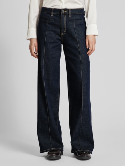 comma Wide Leg Jeans mit Kontrastnähten Marine 4