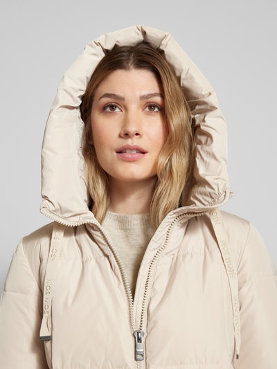 MOS MOSH Gewatteerde lange jas met opstaande kraag, model 'Nova' Beige - 3