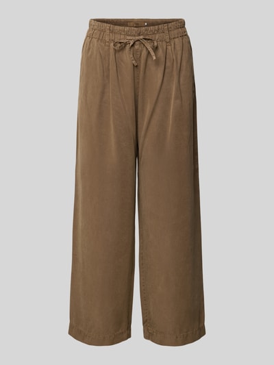 Produktfoto, Regular Fit Culotte aus Lyocell Modell 'MAINE S' von Brax in Optik: Unifarben, elastischer Bundabschluss mit Tunnelzug, seitliche Eingrifftaschen, Leistentaschen, Material: Lyocell, braune Farbe, weiche Textur