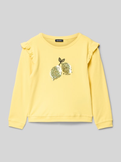 Blue Seven Sweatshirt mit gerippten Abschlüssen Hellgelb 1