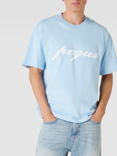 PEQUS T-Shirt mit Logo-Print Hellblau 3