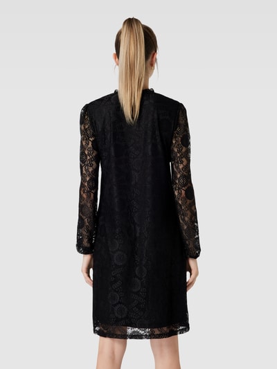 Pieces Knielanges Kleid mit Spitzenbesatz Modell 'OLLINE' Black 5