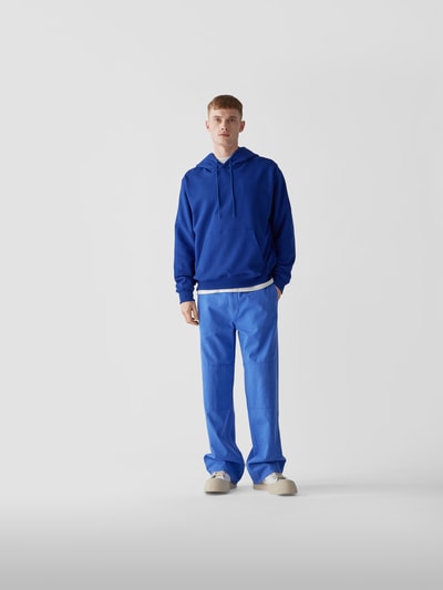 MSGM Oversized Hoodie mit Label-Print Royalblau 1
