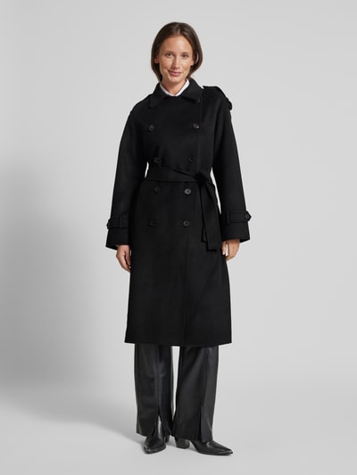 THE KOOPLES Wollmantel mit Bindegürtel Black 4