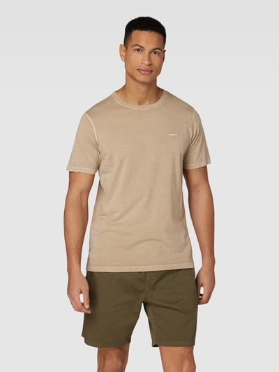 Gant T-Shirt mit Label-Stitching Beige 4