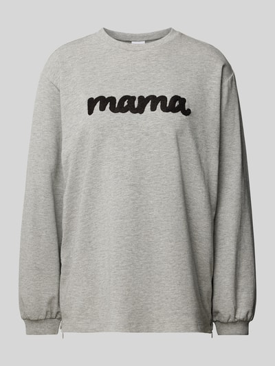 Mamalicious Umstands-Sweatshirt mit Label-Print Modell 'VITA' Mittelgrau 2