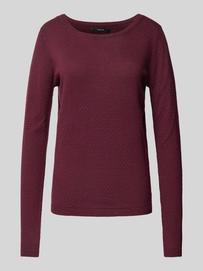 Vero Moda Regular fit gebreide pullover met ronde hals, model 'CARE STRUCTURE' Bordeaux - 2