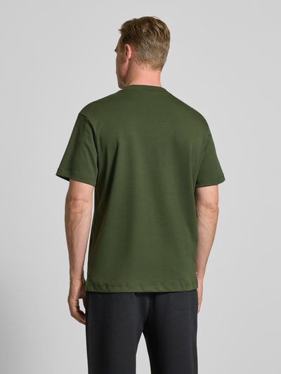 HUGO T-shirt met ritszak, model 'Dargentee' Donkergroen - 5