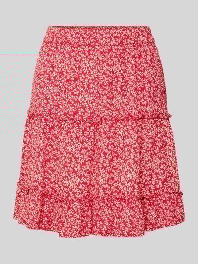 Pieces Regular Fit Mini-Rock mit elastischem Bund Modell 'NYA' Rot 2