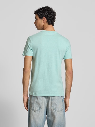 Superdry T-Shirt mit Label-Stitching Mint Melange 5