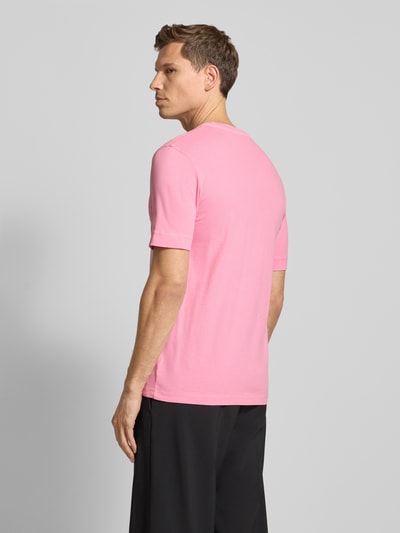 Drykorn T-shirt met geribde ronde hals Felroze - 5