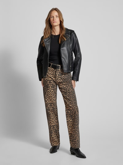 Neo Noir Regular Fit Jeans mit Animal-Print Modell 'Simona Leopard' Beige 1