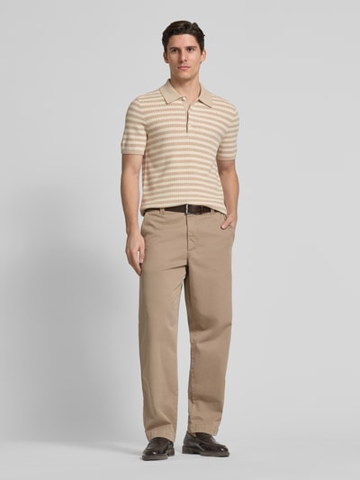 Tiger Of Sweden Regular Fit Poloshirt mit Strukturmuster Modell 'Erros' Sand 1