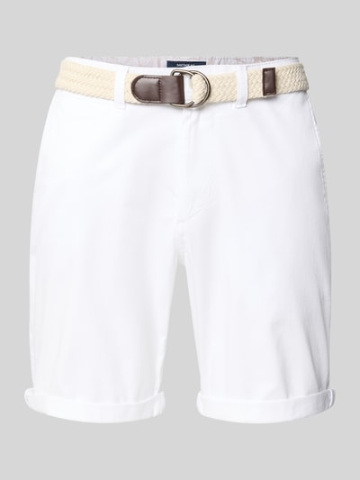 Produktfoto, Bermudas mit Gürtel und Eingrifftaschen von MCNEAL in Weiß, Baumwoll-Mix mit Stretch-Anteil, Straight Fit, strukturierte Oberfläche