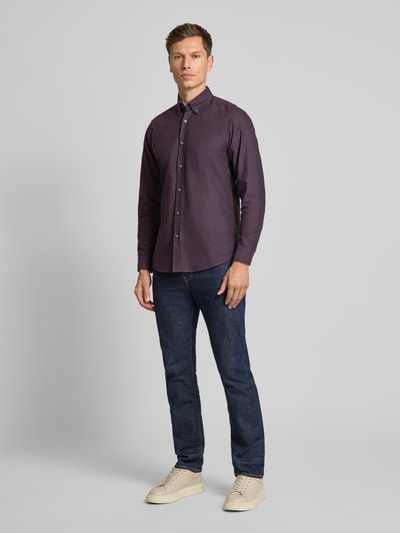 BOSS Orange Regular Fit Freizeithemd mit Button-Down-Kragen Modell 'Rickert' Purple 1