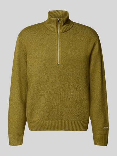 Jack & Jones Gebreide pullover met ribboorden, model 'NORREBRO'' Olijfgroen - 2