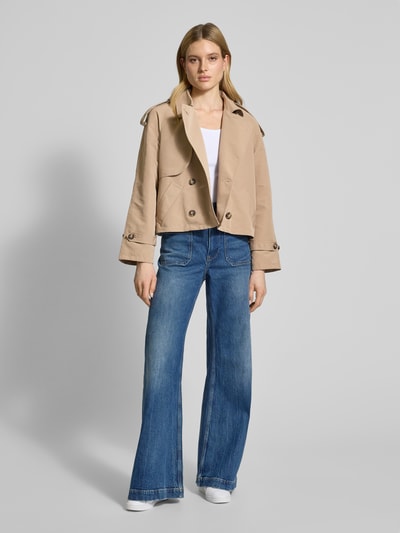 Vero Moda Regular Fit Trenchcoat mit verkürztem Schnitt Modell 'CHLOE' Hellbraun 1