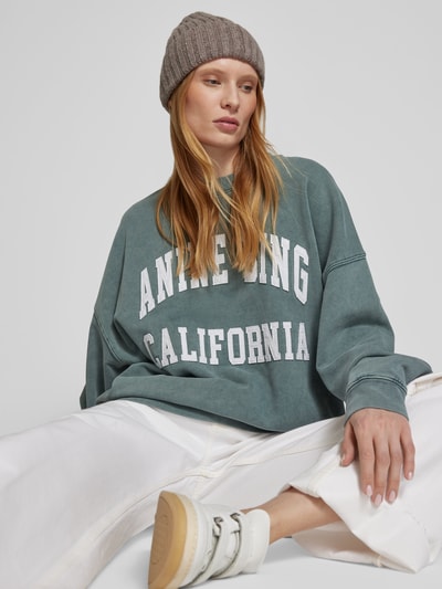 Anine Bing Oversized Sweatshirt mit Label-Print Gruen 3