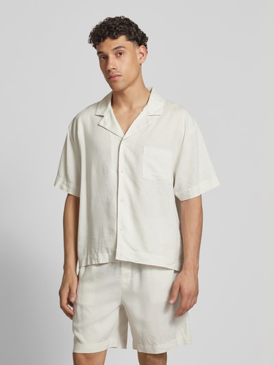 Calvin Klein Underwear Relaxed Fit Pyjama-Oberteil aus Leinen-Lyocell-Mix Beige 4