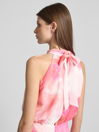 Swing Cocktailkleid mit Stehkragen Pink 3