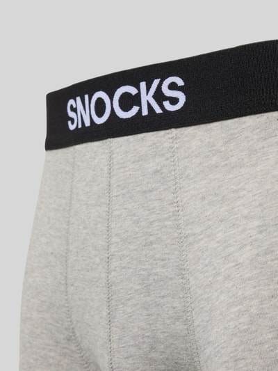 Snocks Boxershort met elastische band met logo Donkerblauw - 2