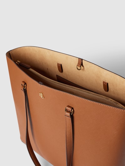 Lauren Ralph Lauren Shopper aus Leder mit Label-Detail Cognac 5